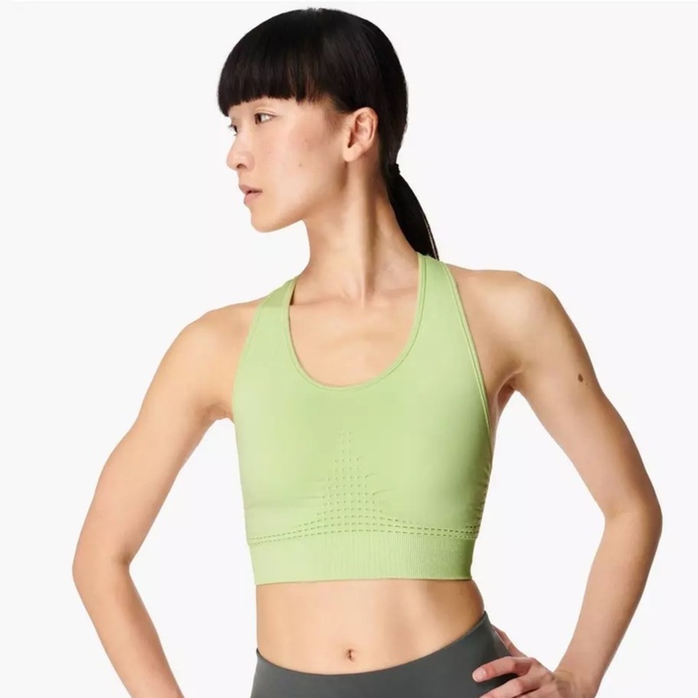 Sweaty Betty Light Green Seamless Sports Bra